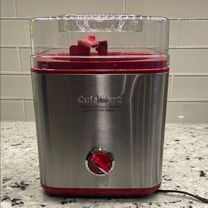 Cuisinart Red and Silver Frozen Yogurt/Ice cream Maker